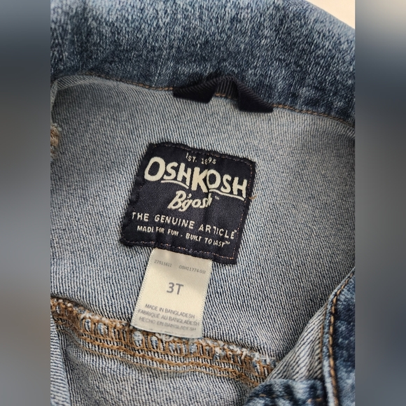 OshKosh B'gosh Boy Girl Toddler Denim Jacket Size 3T - Picture 2 of 9